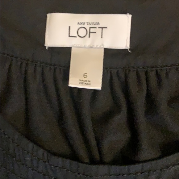 LOFT Black Sundress Ruffle at neck. GUC. Size 6 - Picture 2 of 7